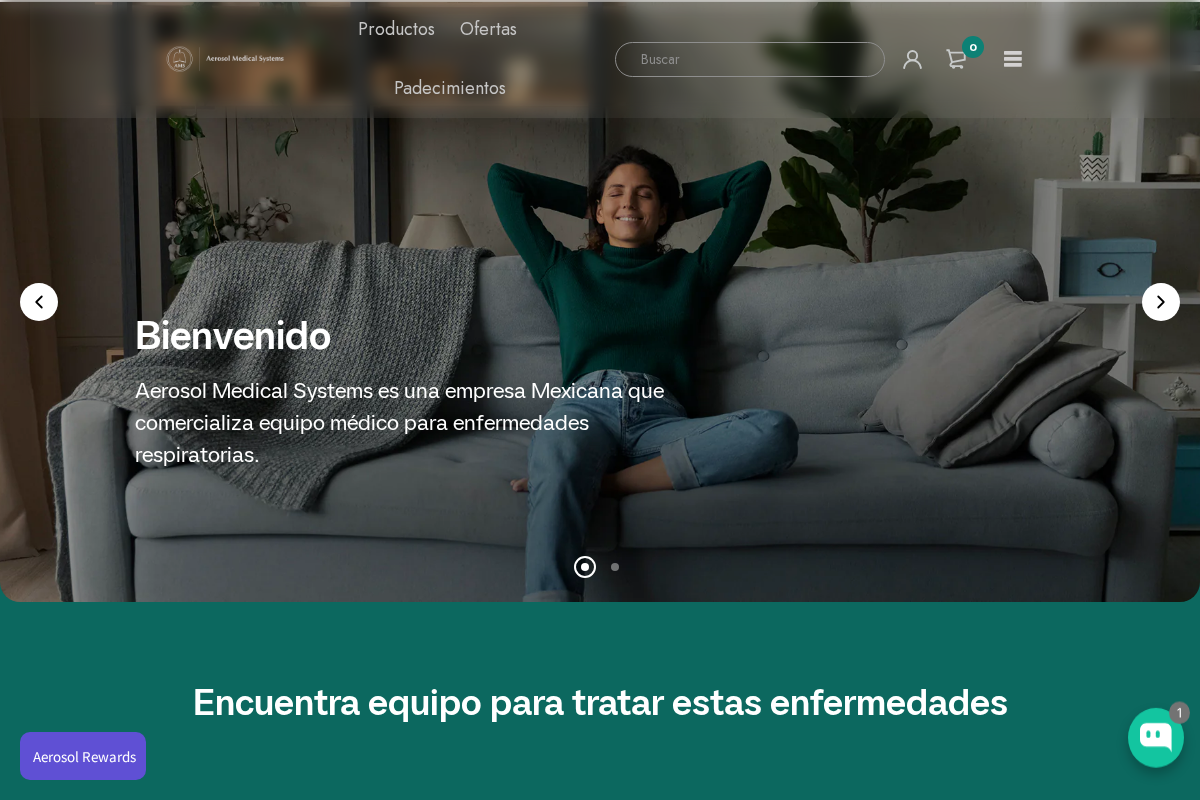 Aerosol Medical Systems homepage screenshot