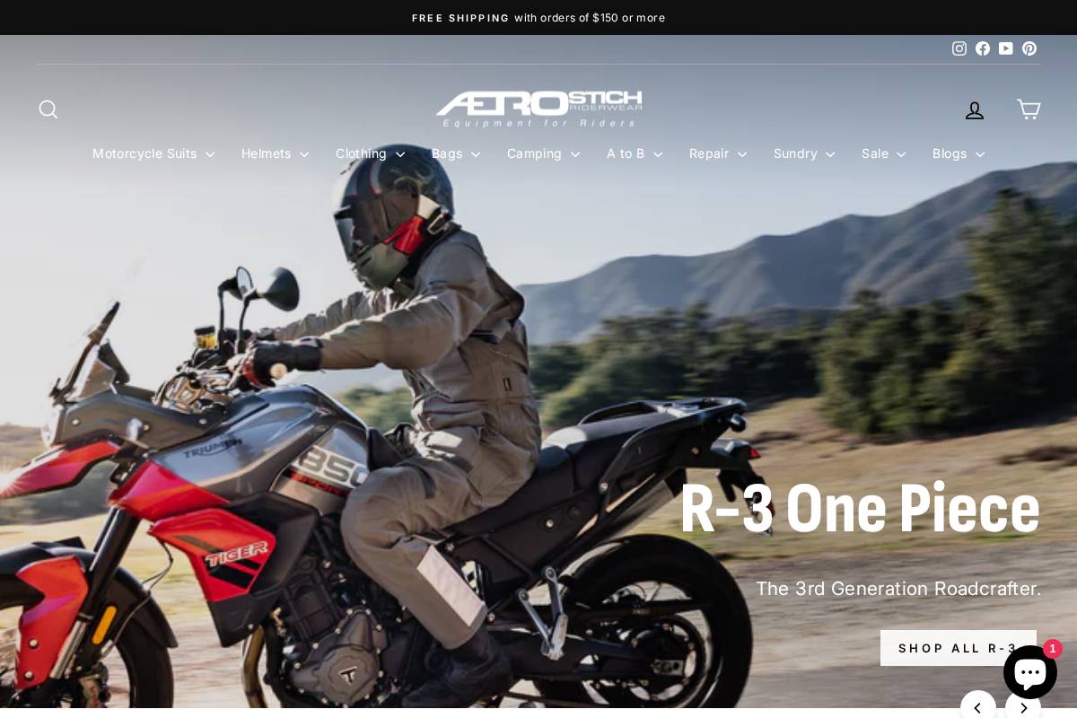 Aerostich homepage screenshot