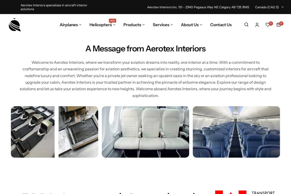 aerotex.ca homepage screenshot