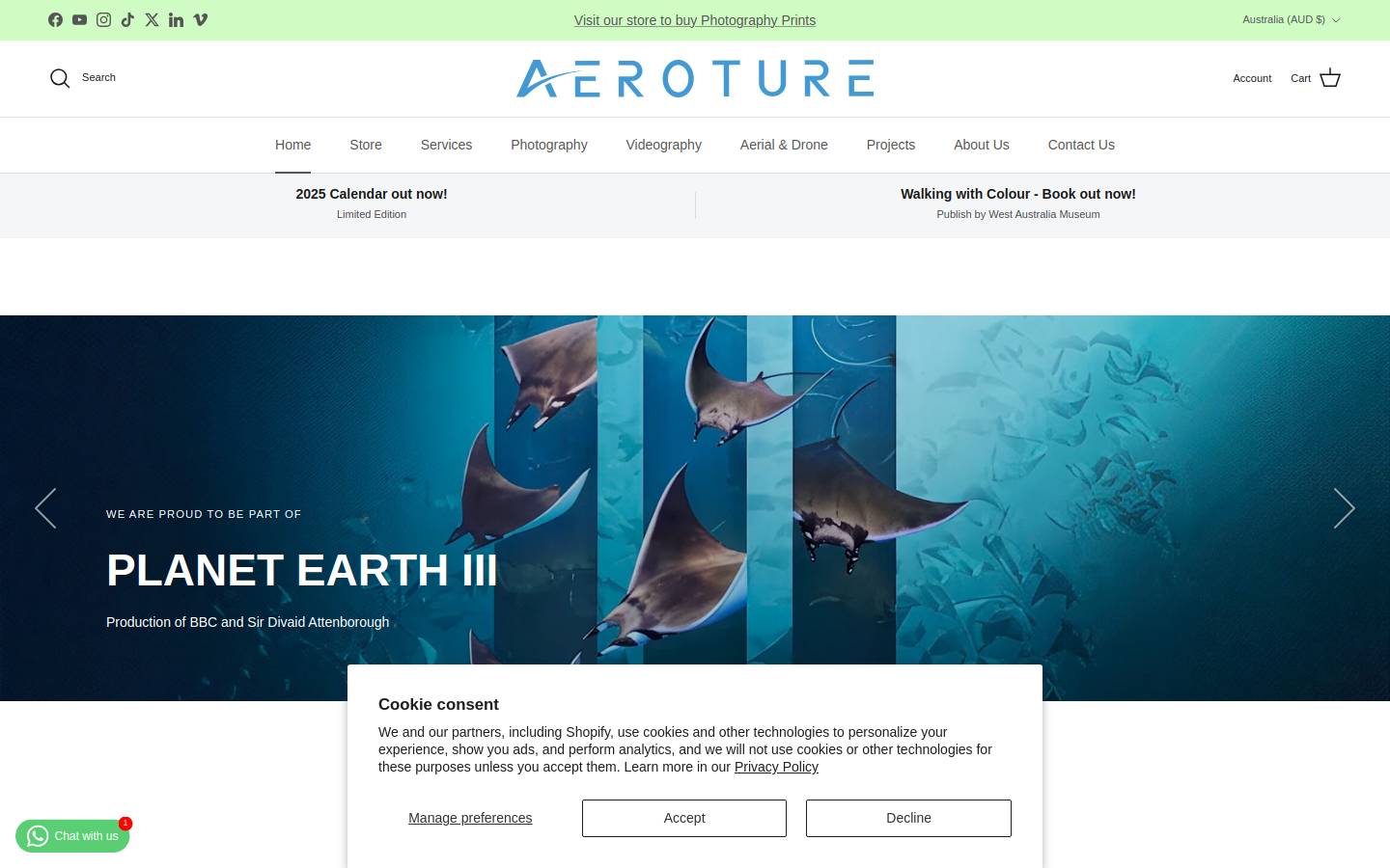 aeroture.com.au homepage screenshot