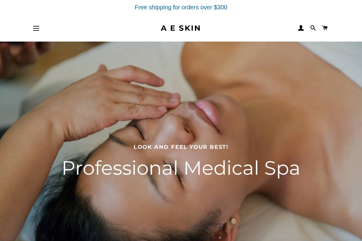 aeskinstore.com homepage screenshot