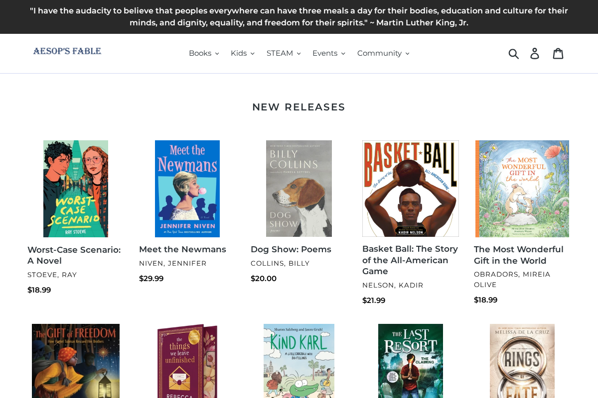 Aesopsfable homepage screenshot