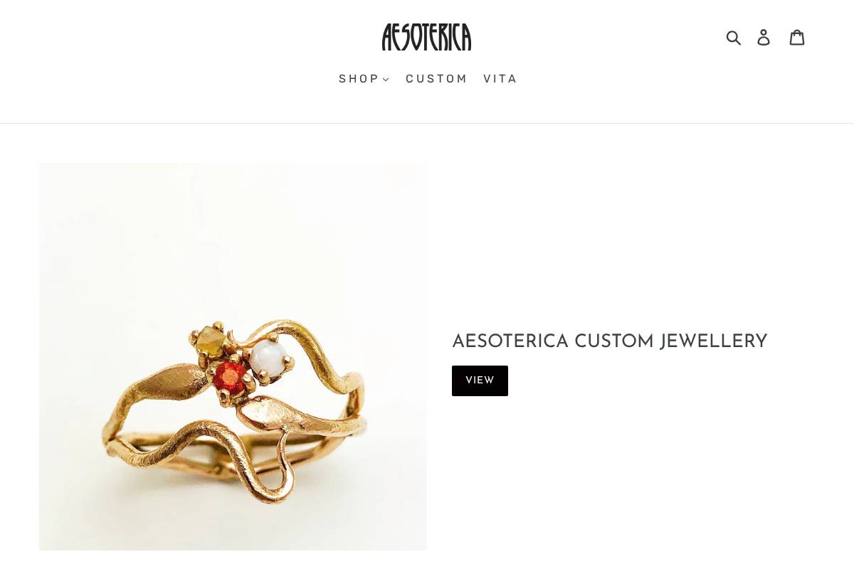 aesoterica.com homepage screenshot