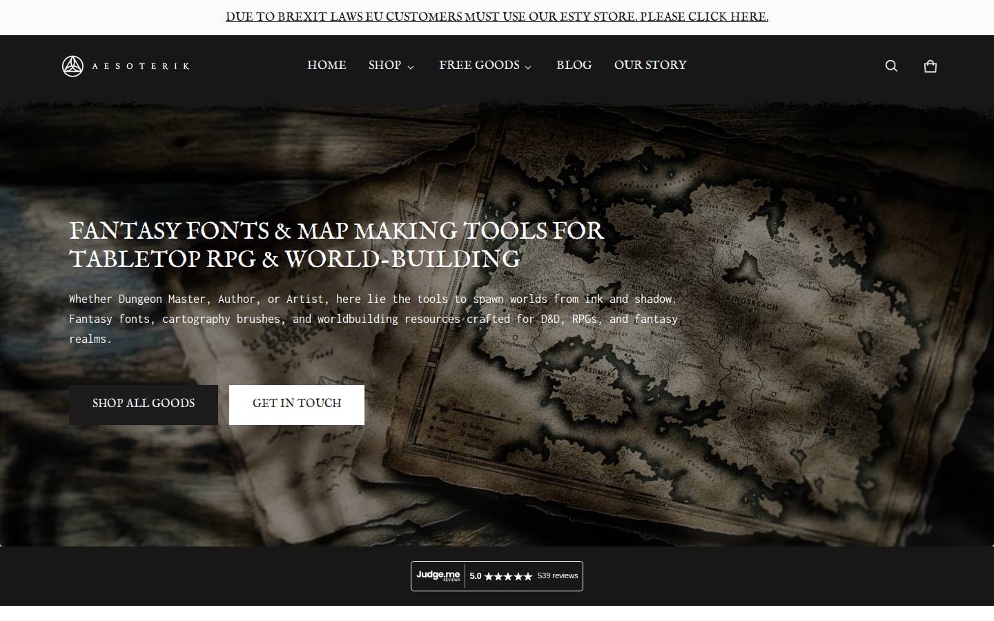 aesoterik.com homepage screenshot