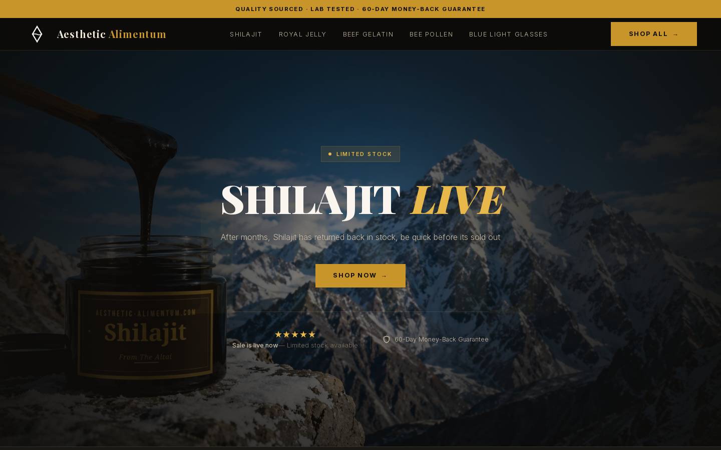 aesthetic-alimentum.com homepage screenshot