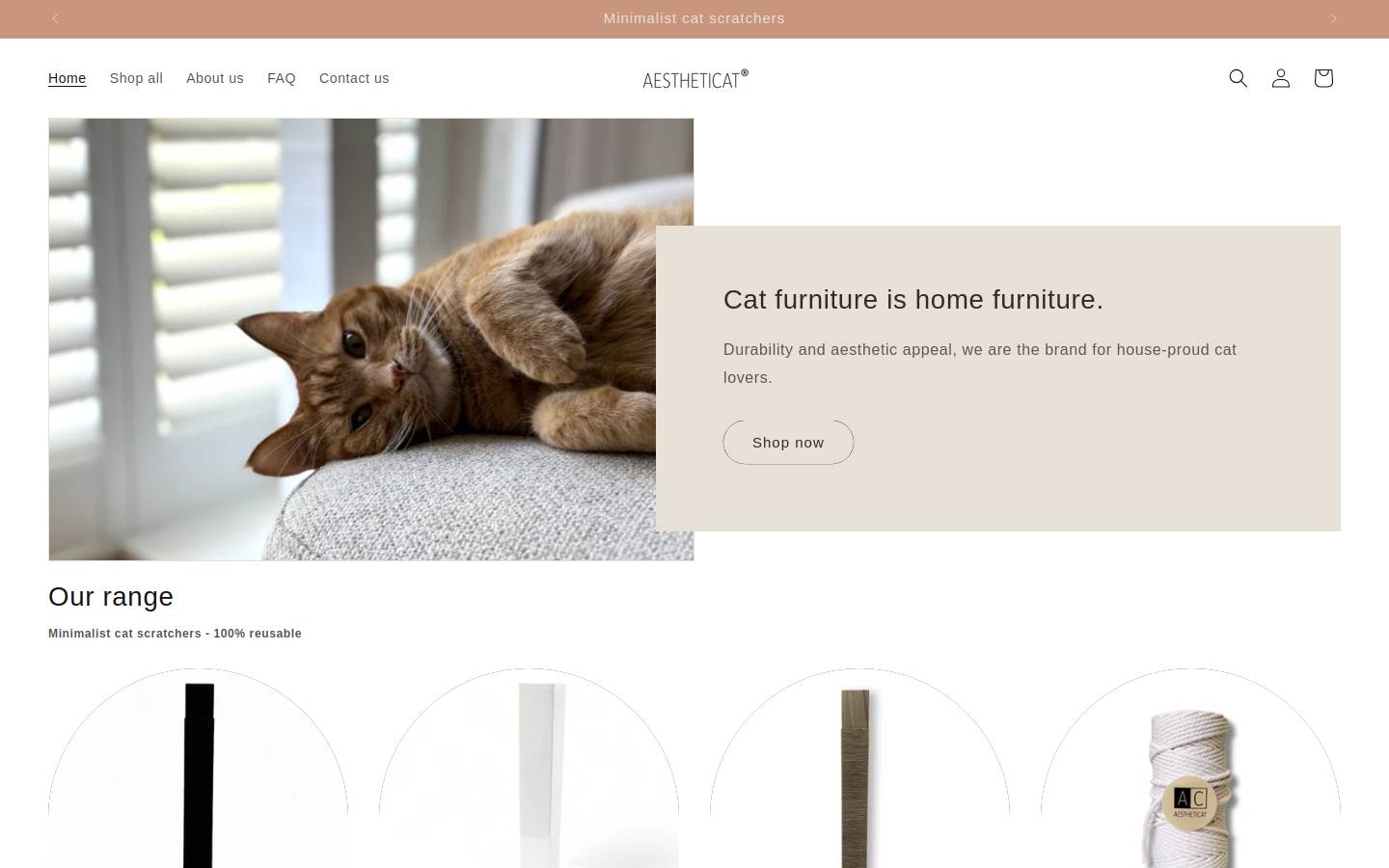aestheticat.com.au homepage screenshot