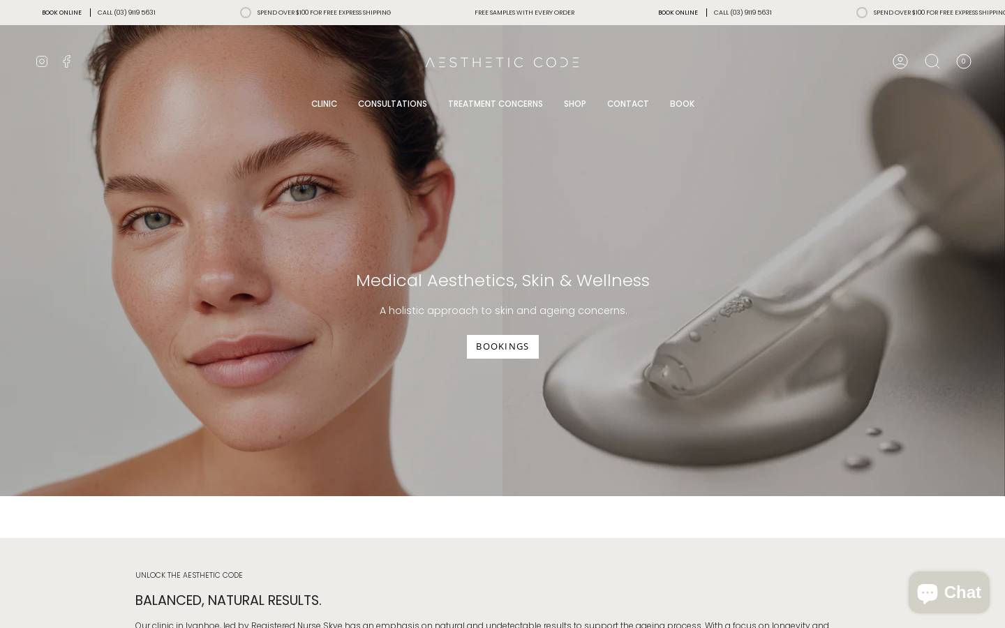 aestheticcode.com.au homepage screenshot