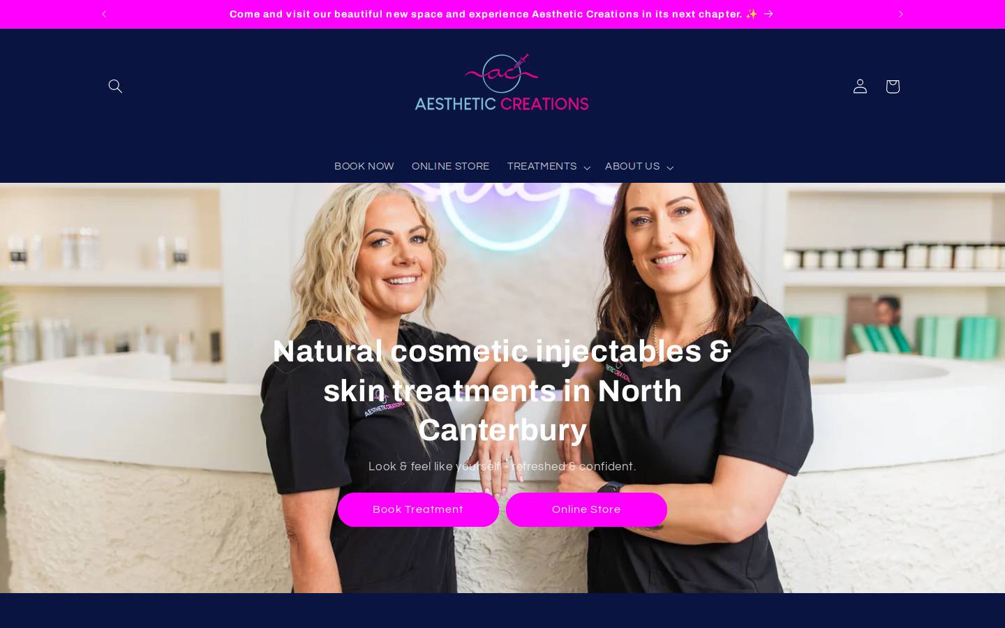 aestheticcreationsnz.com homepage screenshot