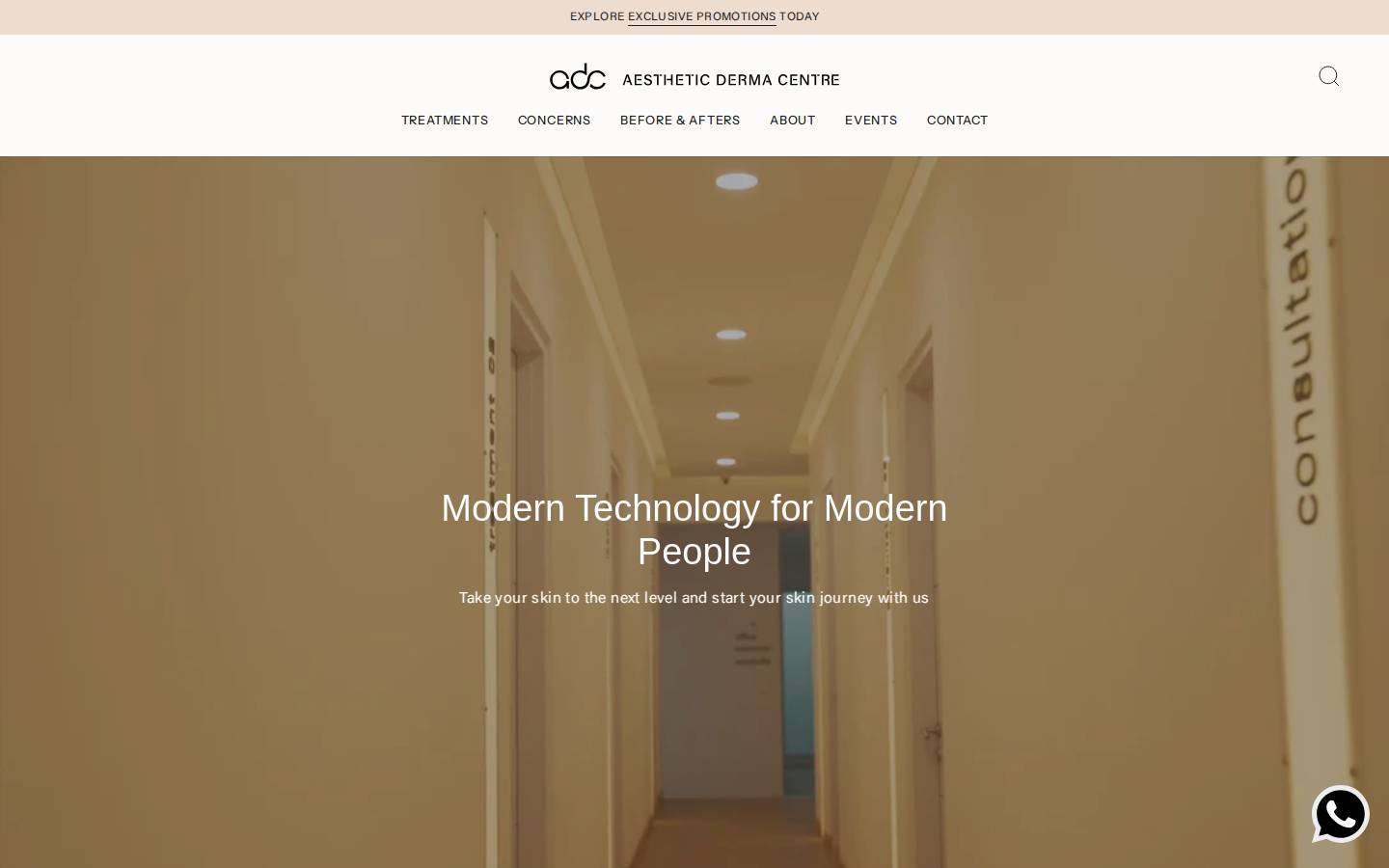 aestheticdermacentre.com homepage screenshot