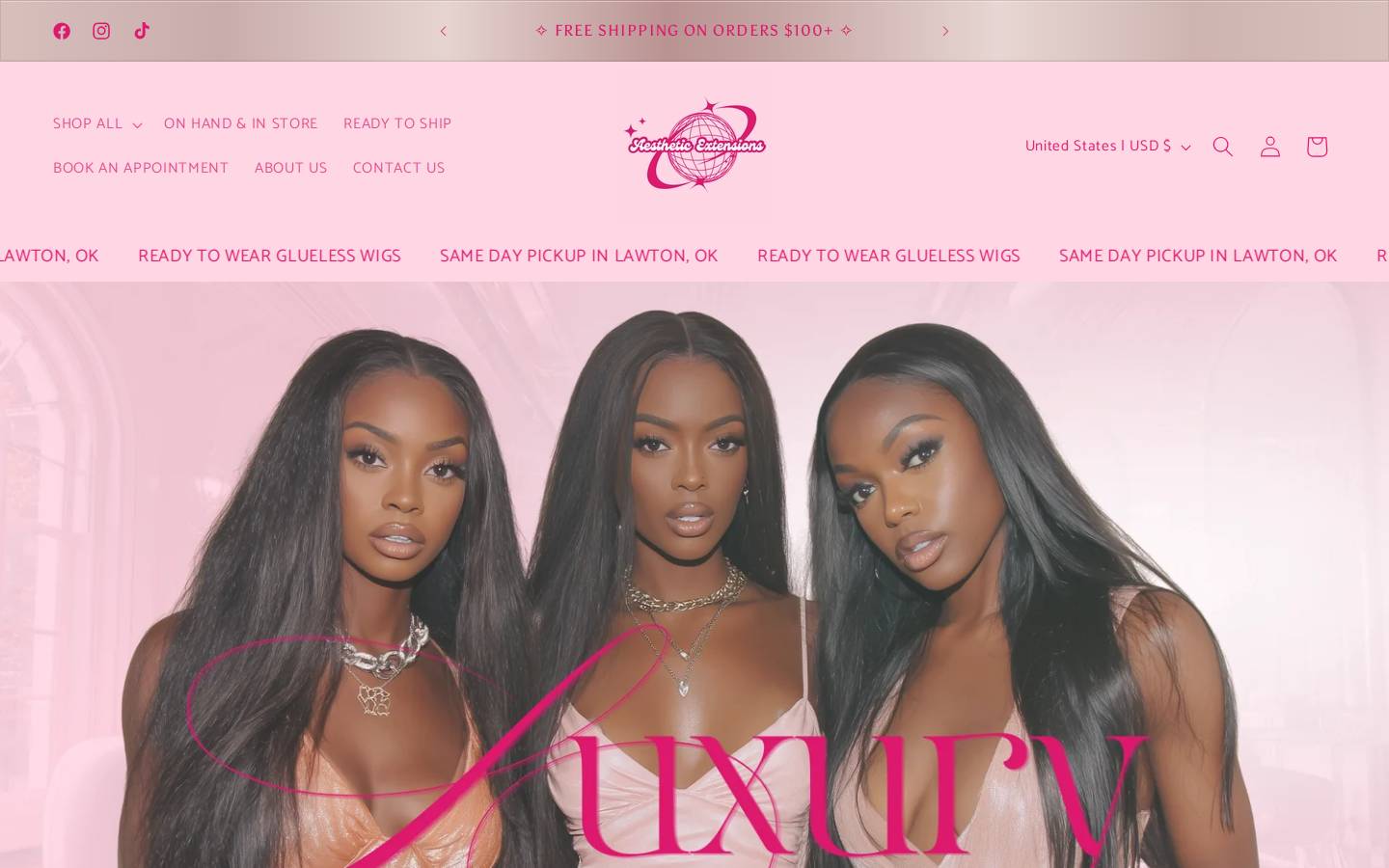 aestheticextensions.com homepage screenshot
