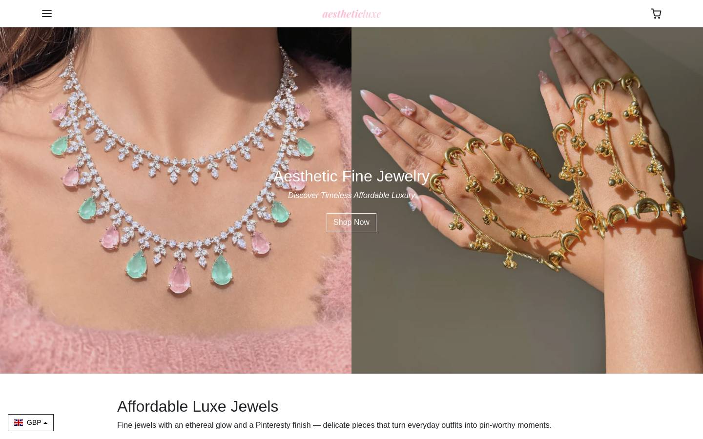 aestheticluxe.co homepage screenshot