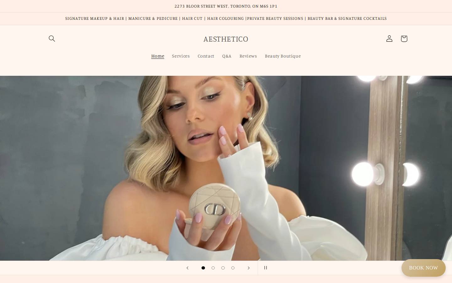 aestheticotm.com homepage screenshot