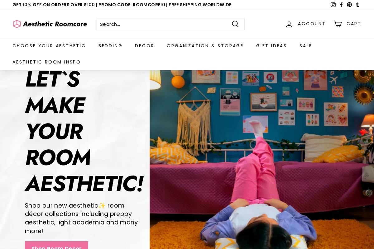 aestheticroomcore.com homepage screenshot