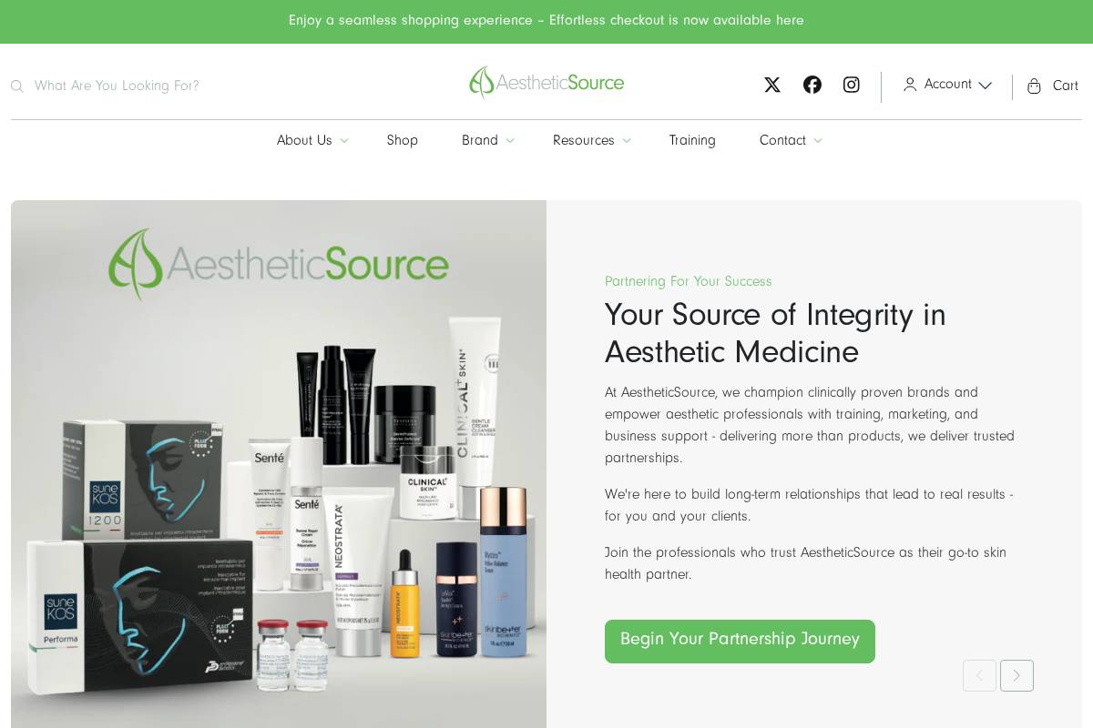 aestheticsource.com homepage screenshot