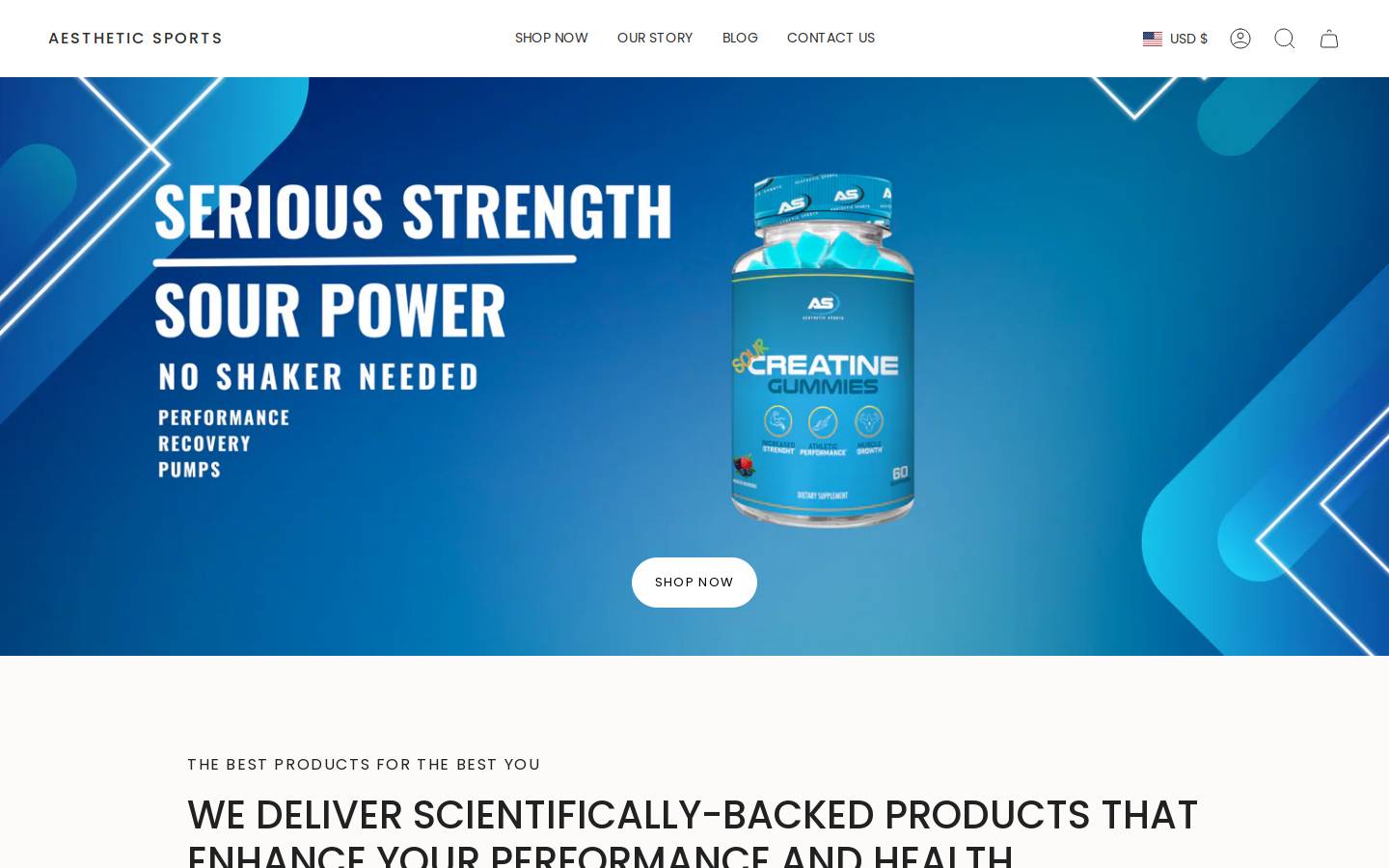 aestheticsport.com homepage screenshot