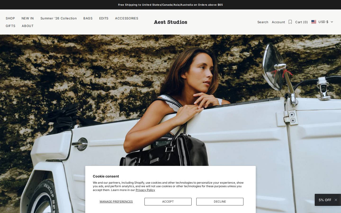 aeststudios.com homepage screenshot
