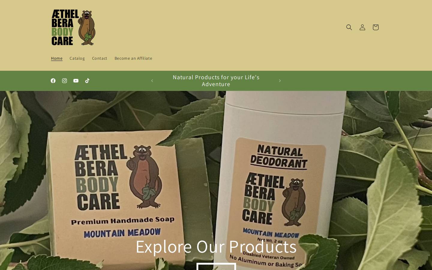 aethelbera.com homepage screenshot