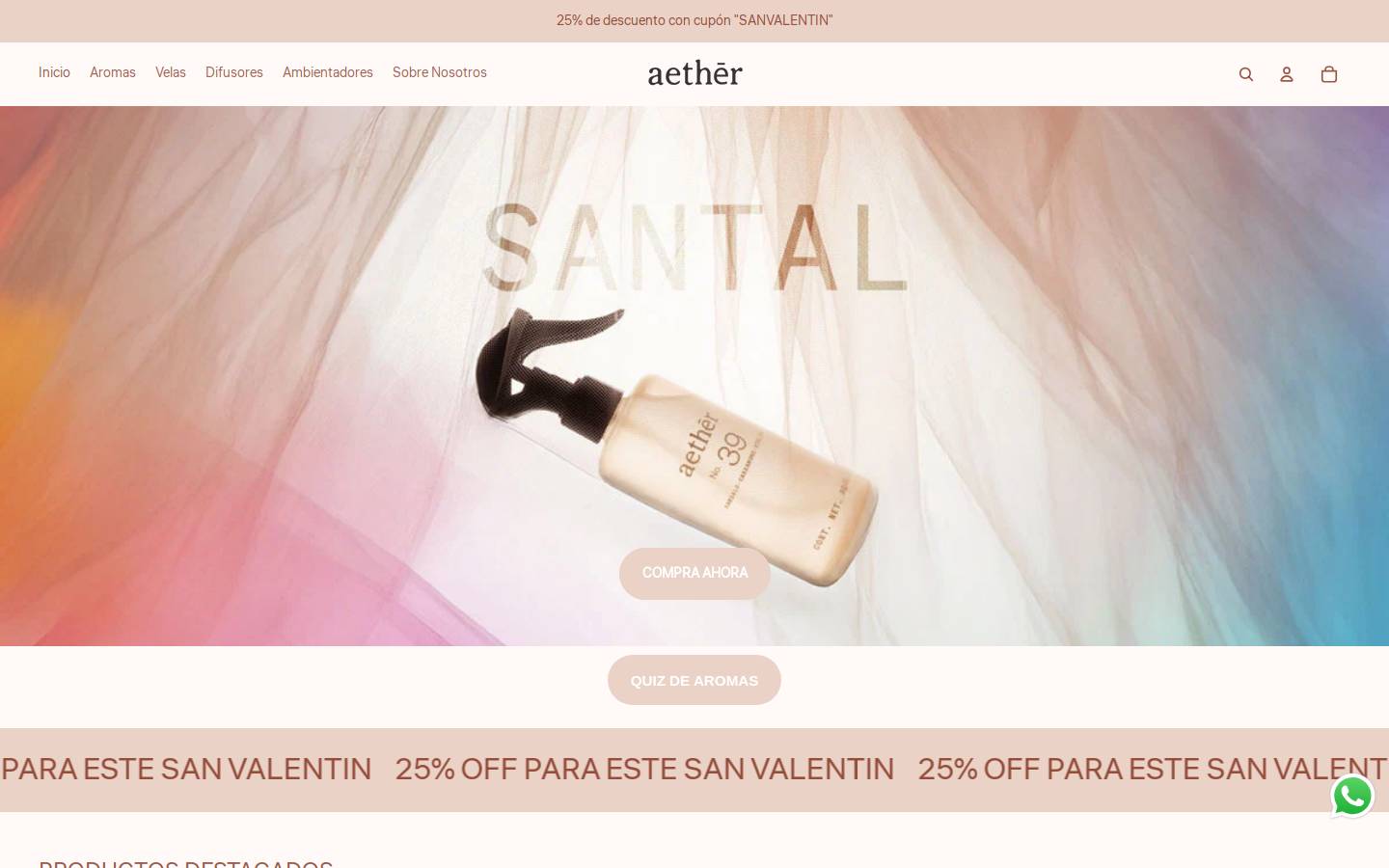 aether.mx homepage screenshot