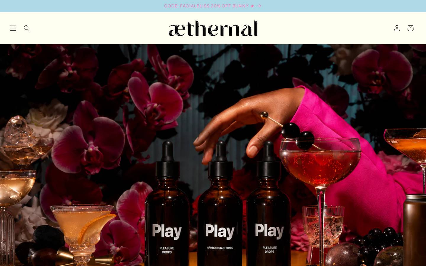 aethernalbeauty.com homepage screenshot