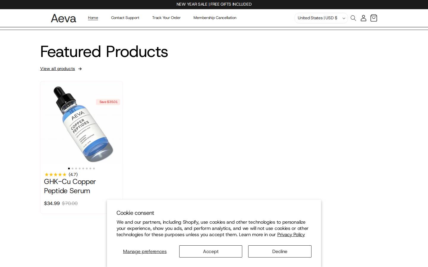 aevaofficial.com homepage screenshot