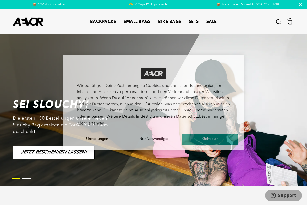 AEVOR homepage screenshot