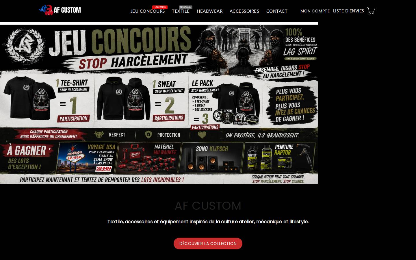 af-custom.com homepage screenshot