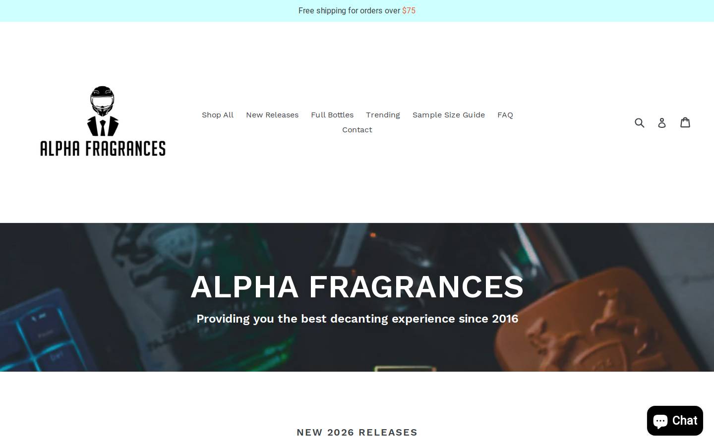 af-decants.com homepage screenshot