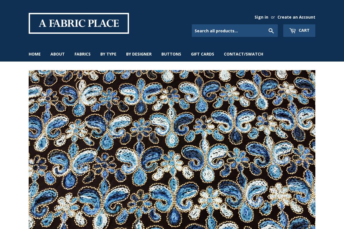 A Fabric Place homepage screenshot
