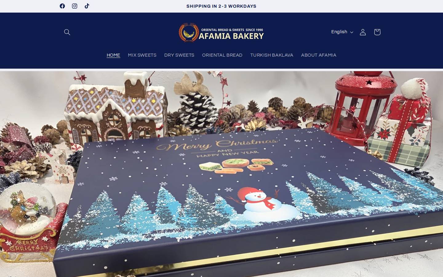 Afamiabakery homepage screenshot