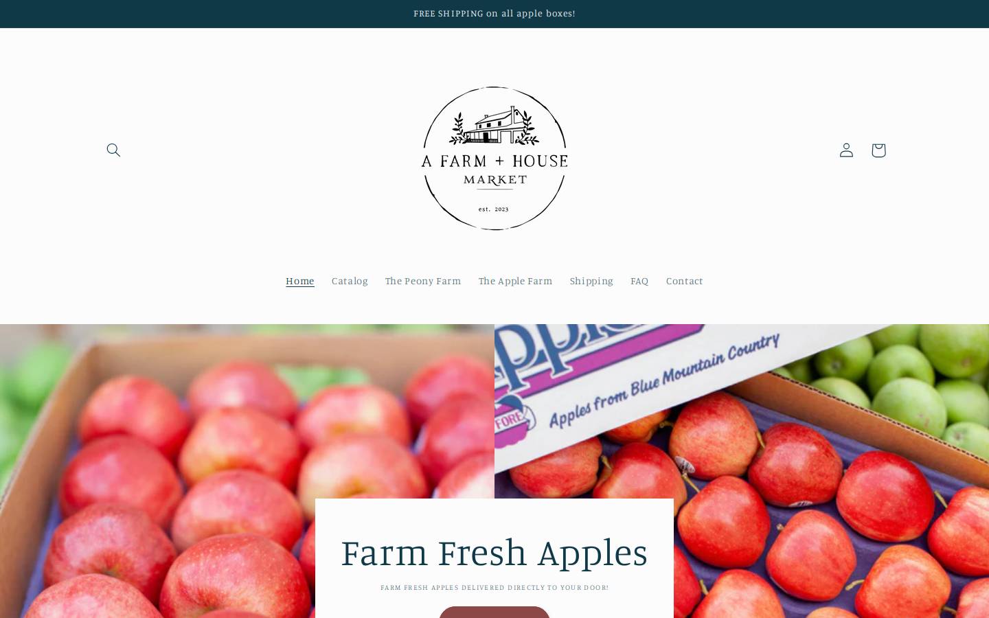 afarmhousemarket.com homepage screenshot
