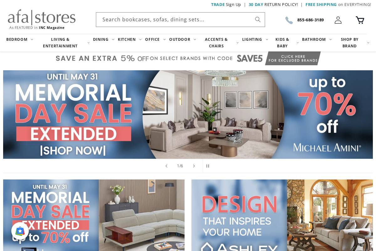 Afastores homepage screenshot