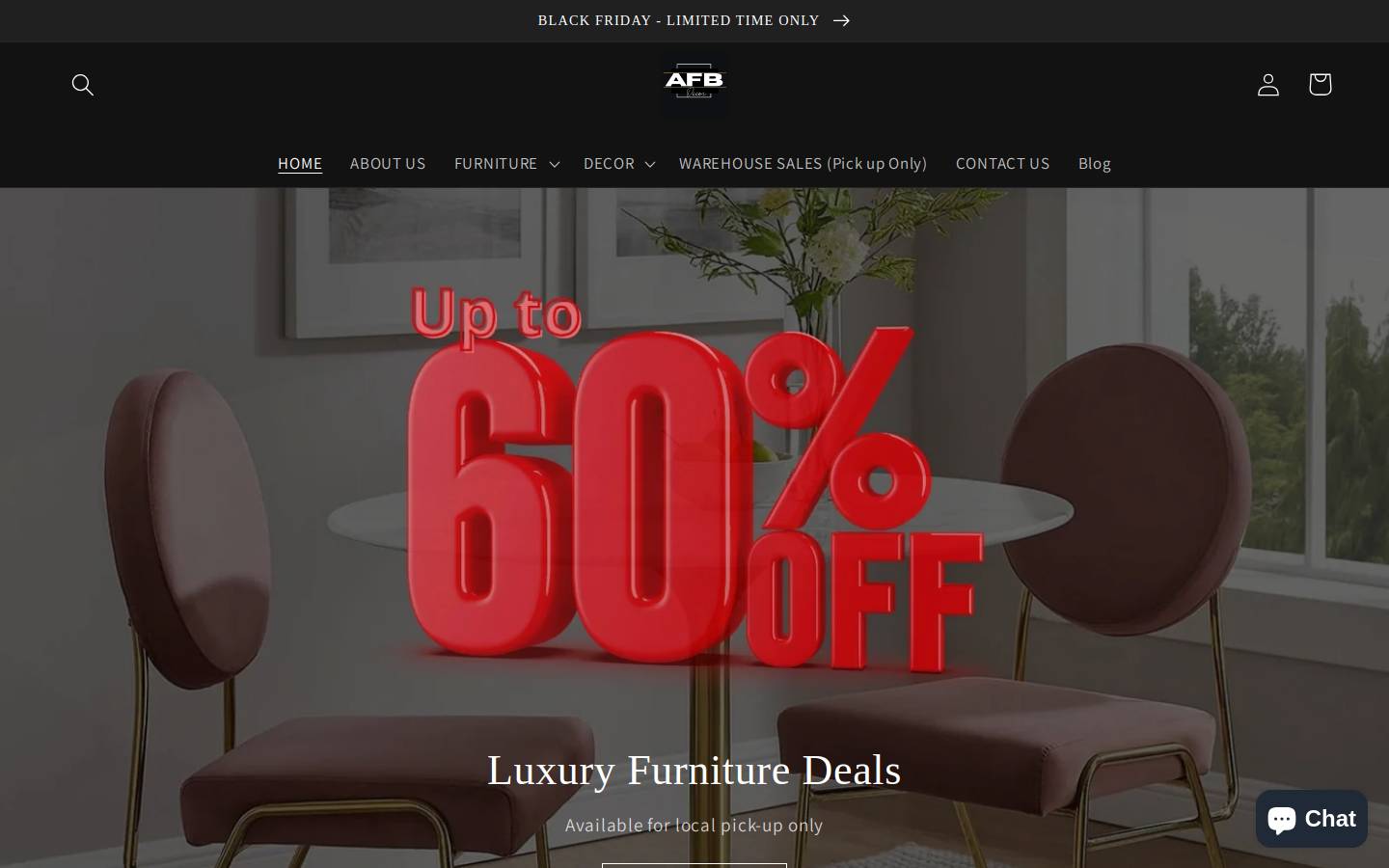 afbdecor.com homepage screenshot