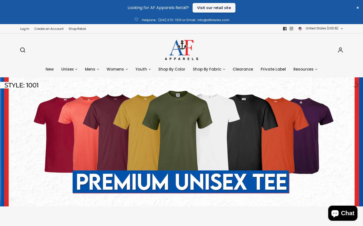 afblanks.com homepage screenshot