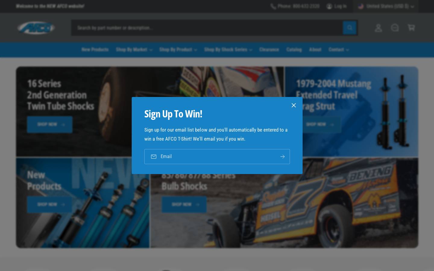 afcoracing.com homepage screenshot