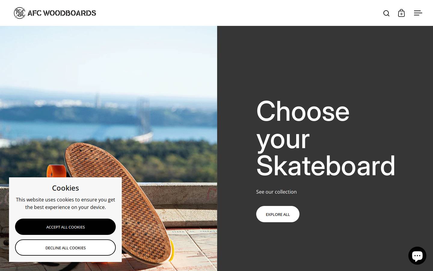 afcwoodboards.com homepage screenshot