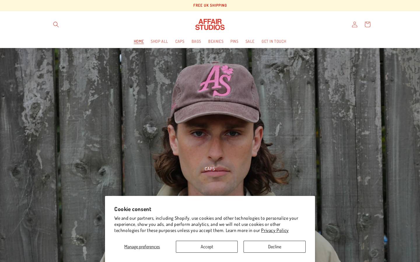 affairstudios.com homepage screenshot