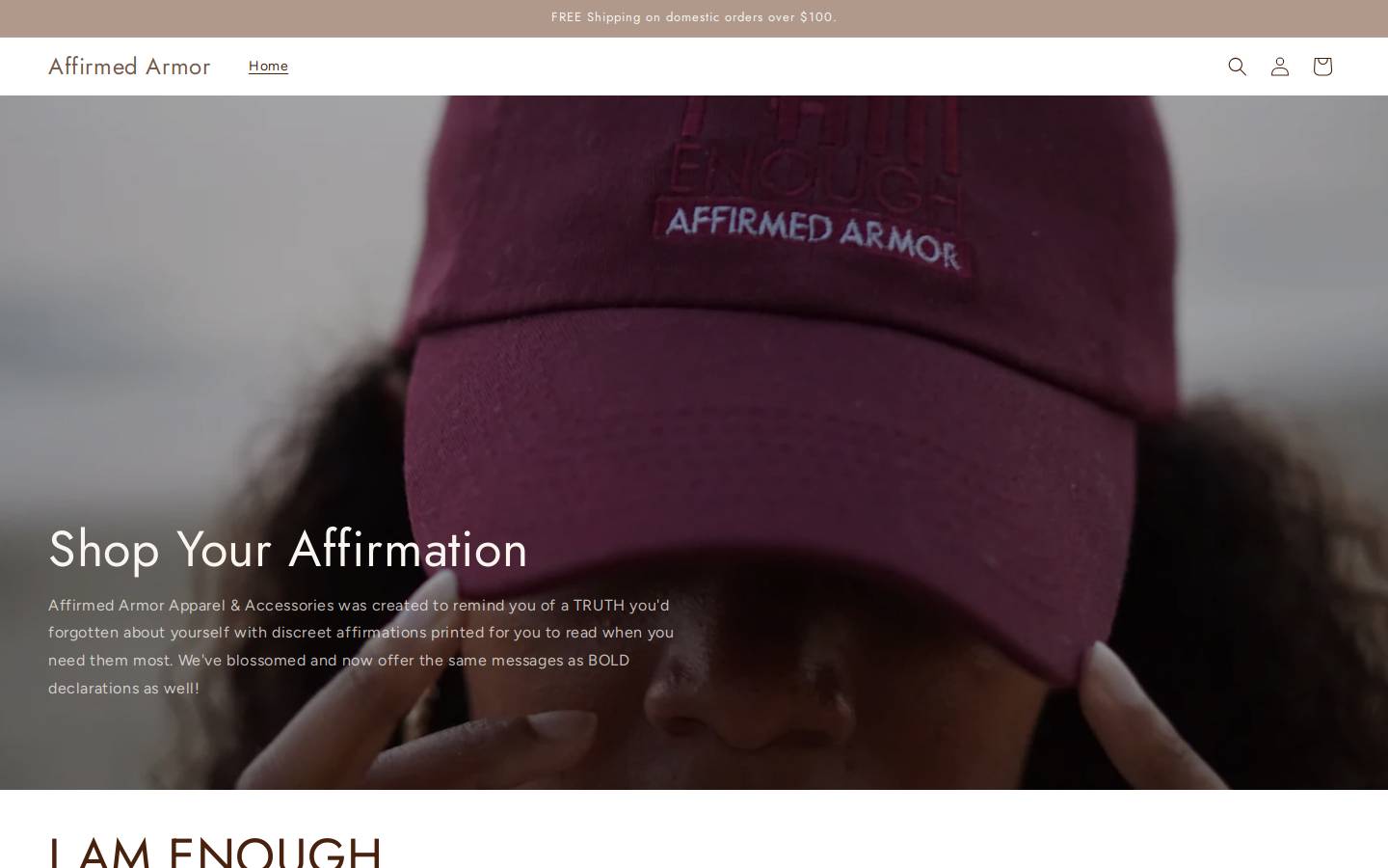 affirmedarmor.com homepage screenshot