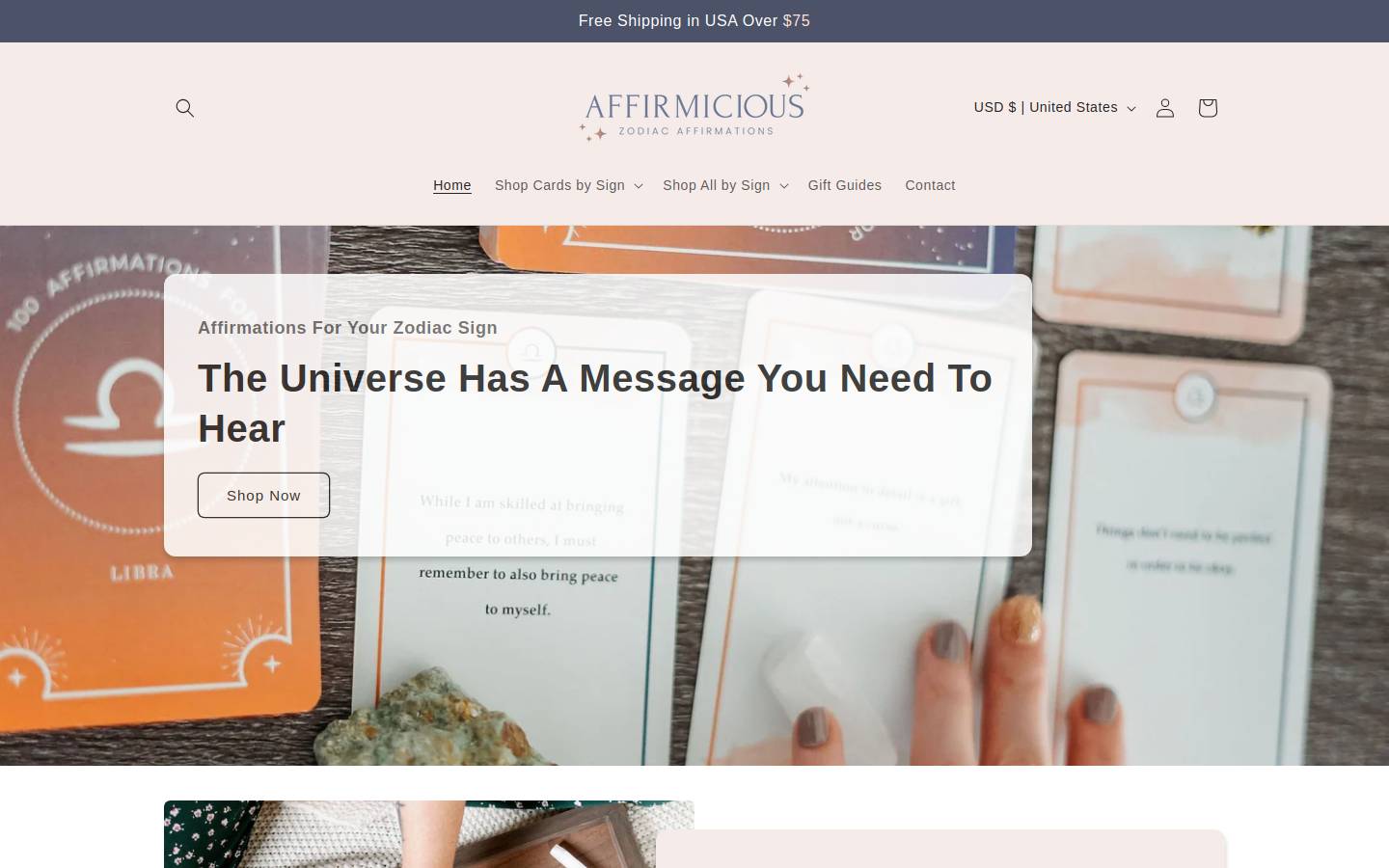 affirmicious.com homepage screenshot