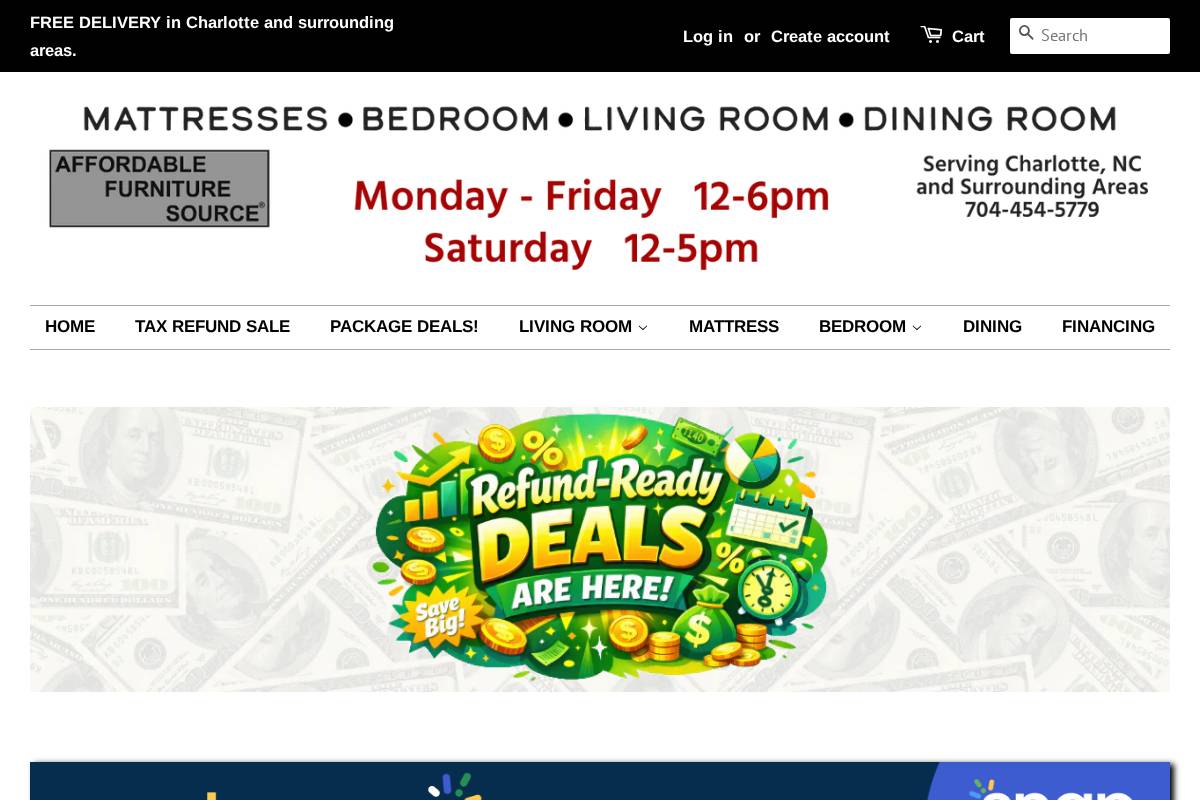 affordablefurnituresource.com homepage screenshot