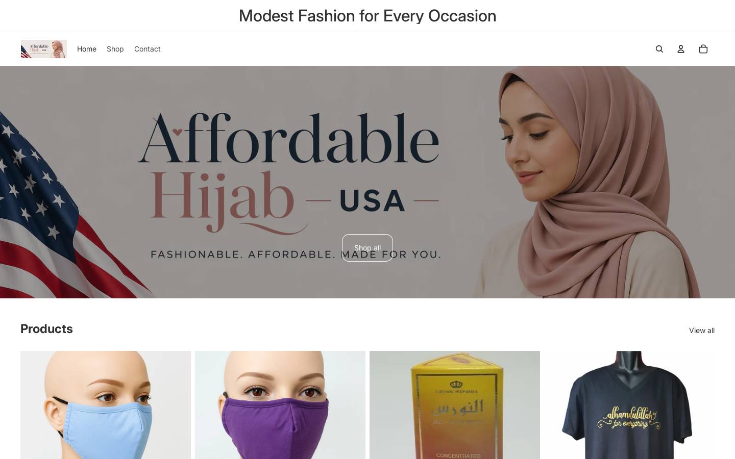 affordablehijabusa.com homepage screenshot