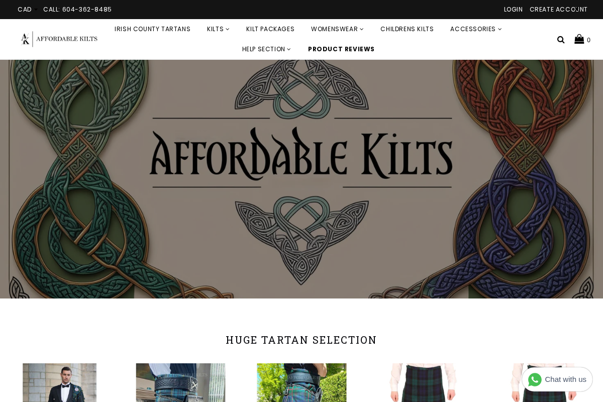 affordablekilts.com homepage screenshot