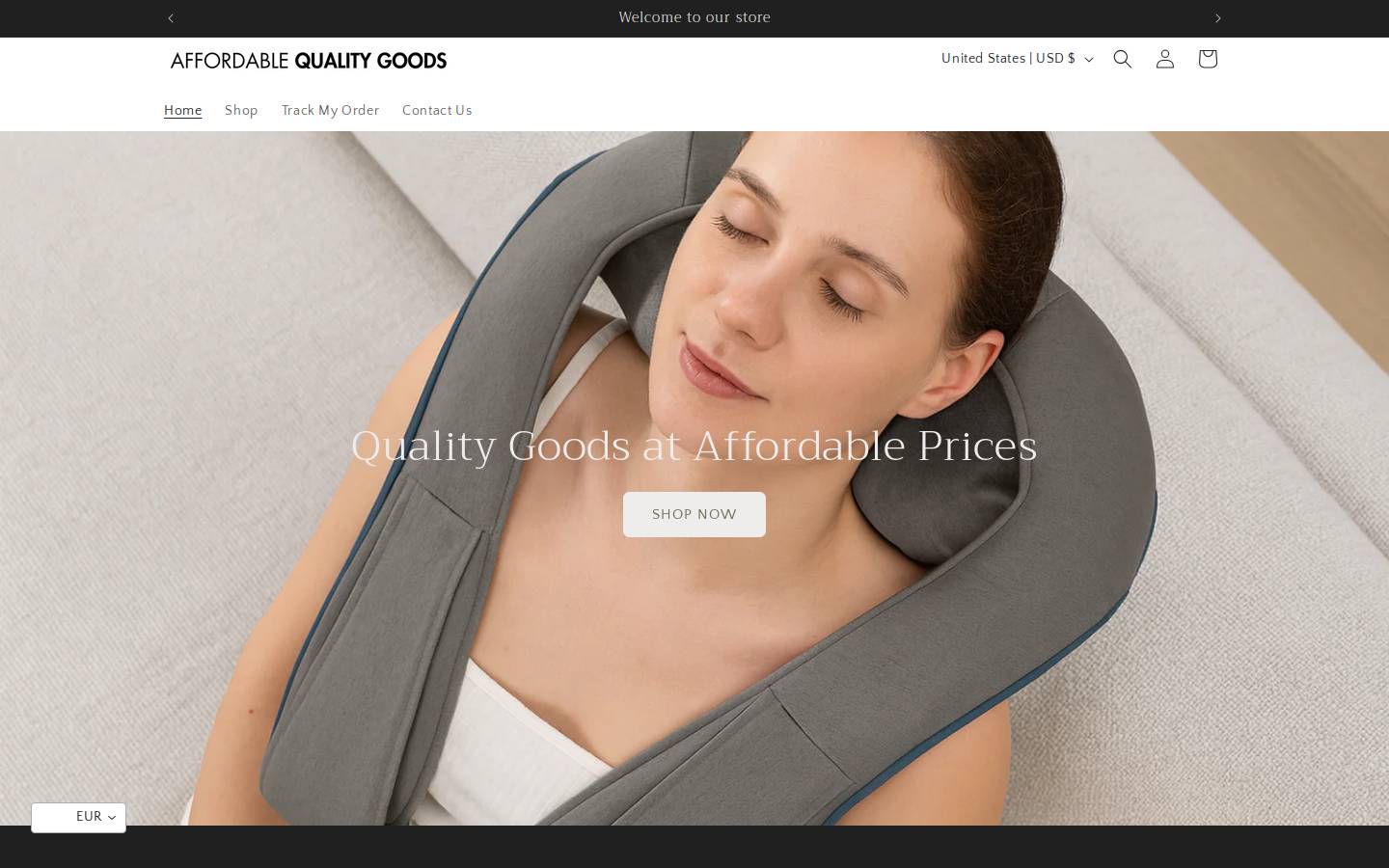 affordablequalitygoods.com homepage screenshot