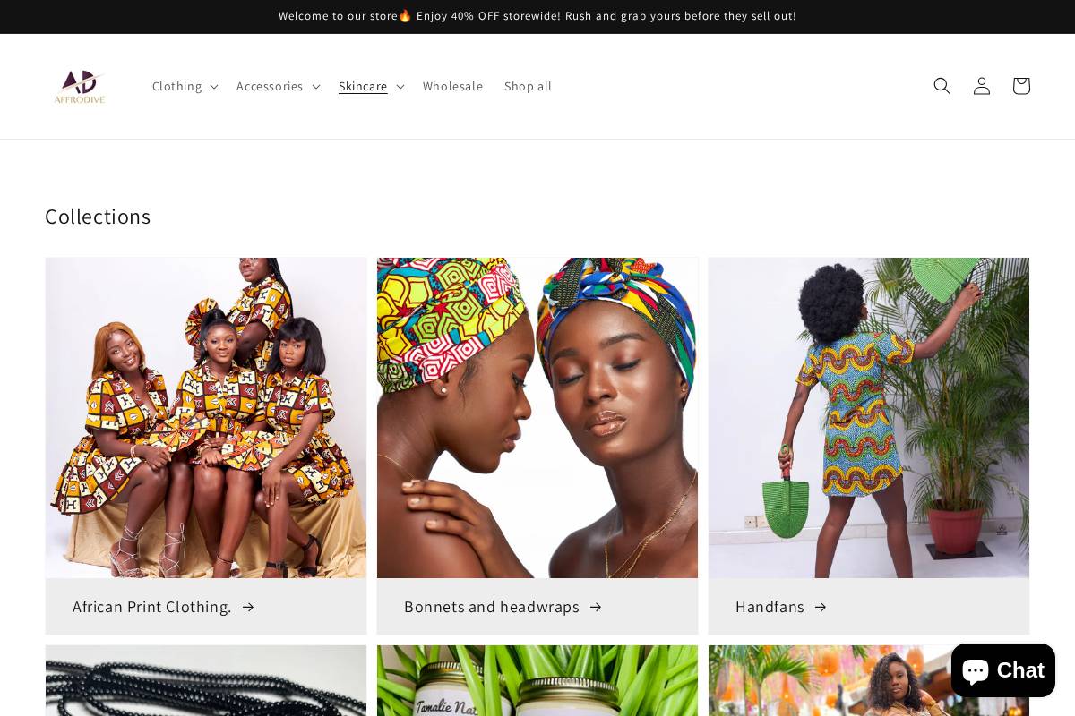 affrodiveprints.com homepage screenshot