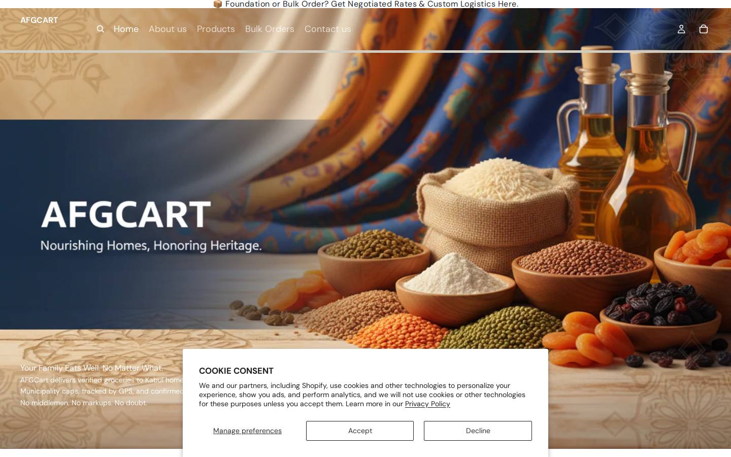afgcart.com homepage screenshot
