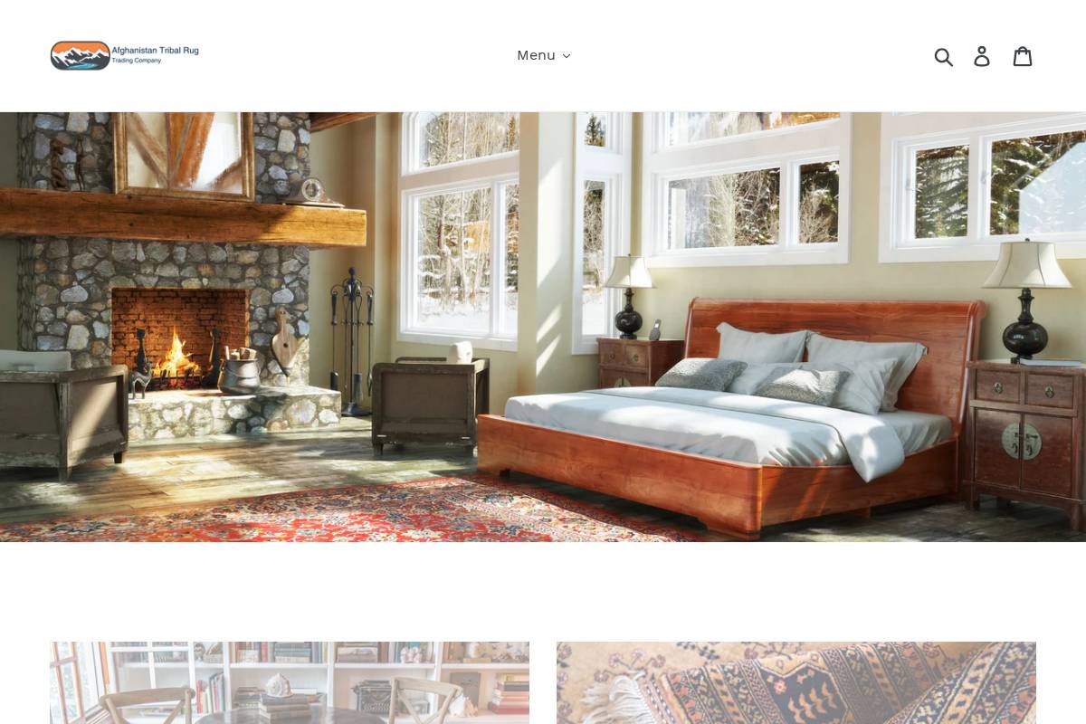 Afghanistan Tribal Rug Trading Company homepage screenshot
