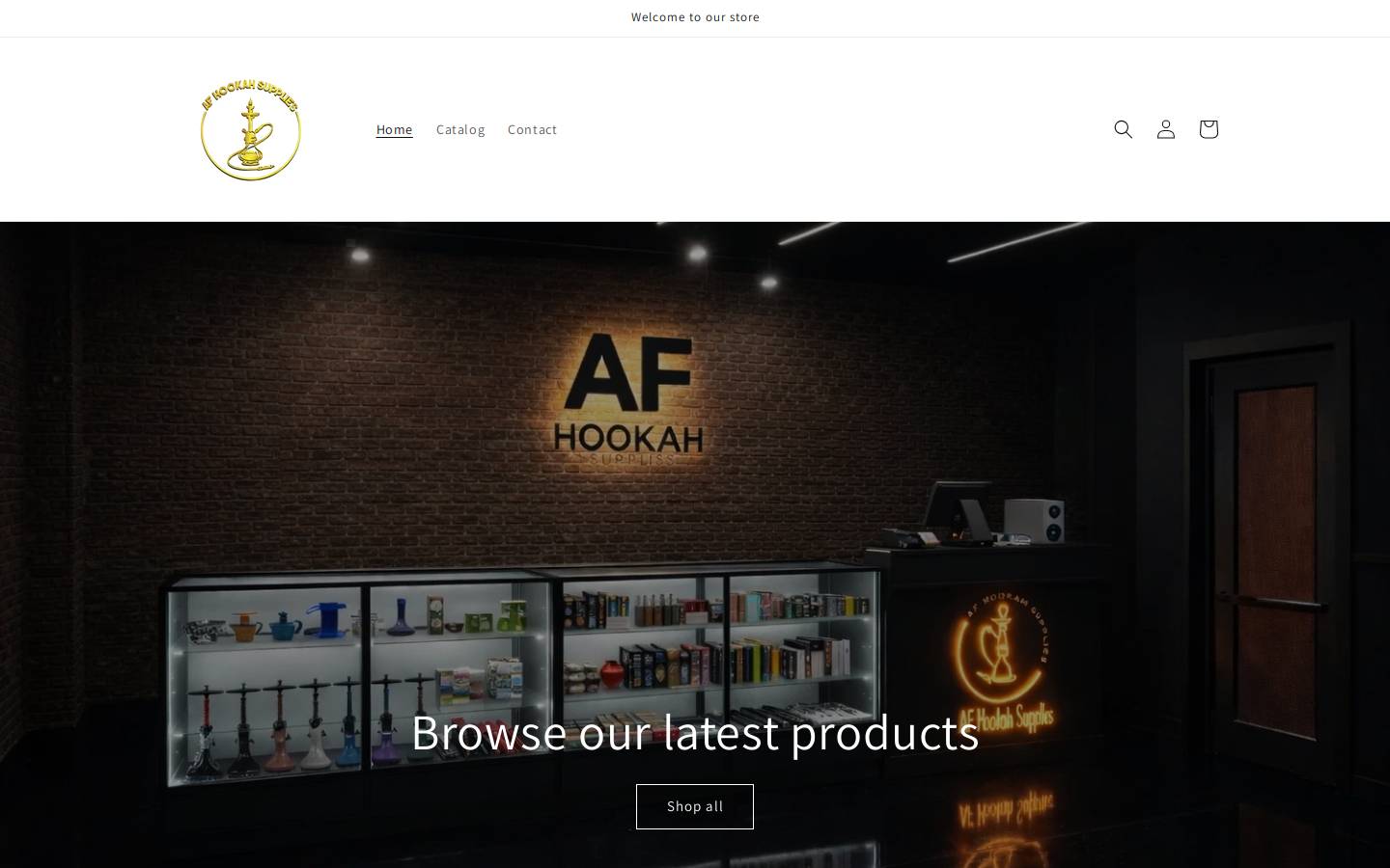 afhookahsupplies.com homepage screenshot