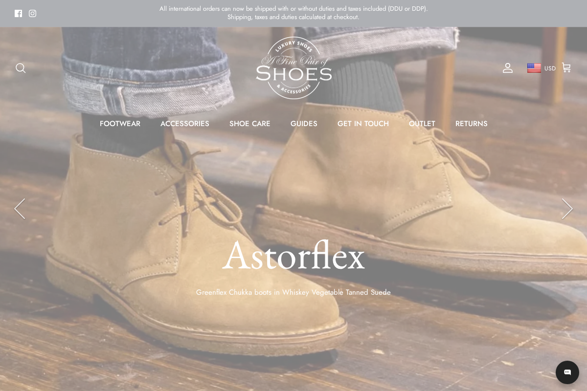 A Fine Pair of Shoes Ltd homepage screenshot