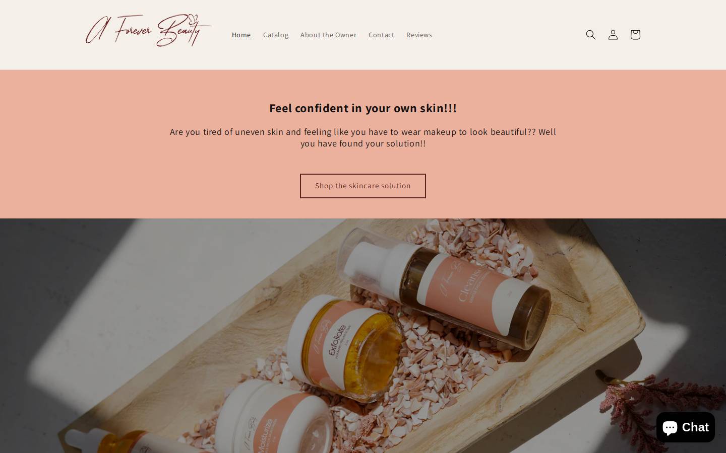 aforeverbeauty.com homepage screenshot