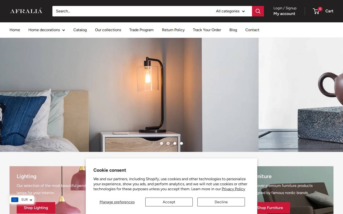 Afralia homepage screenshot