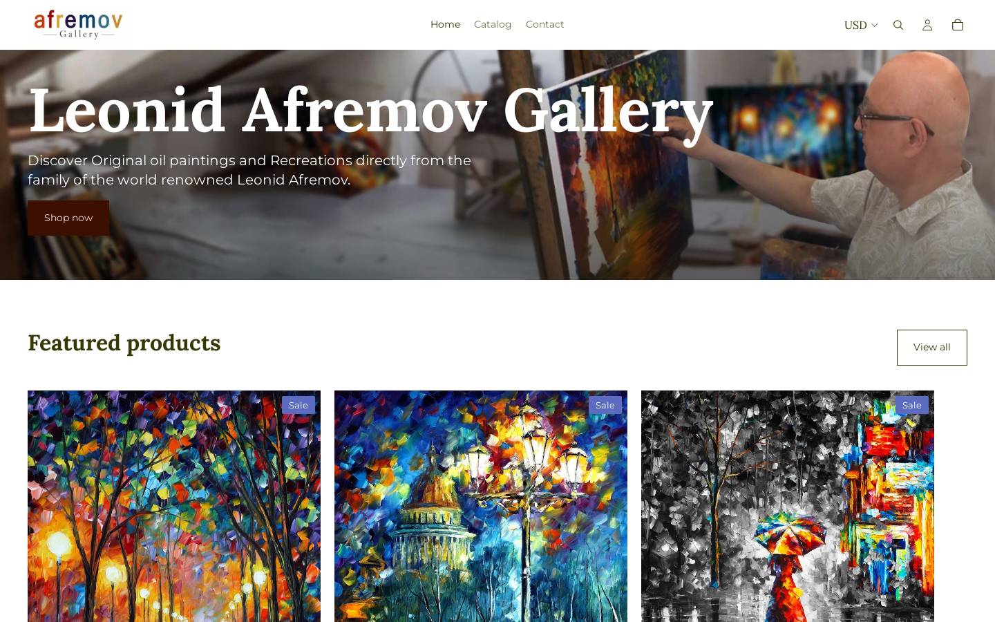 afremovgallery.com homepage screenshot